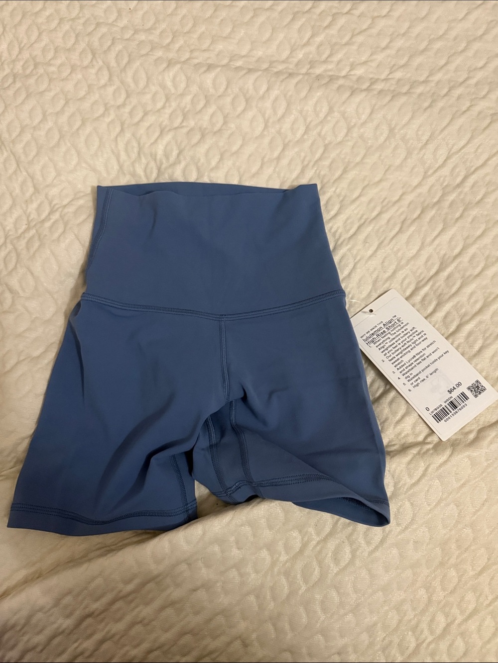High-Waist Blue lululemon shorts 6 inch inseam